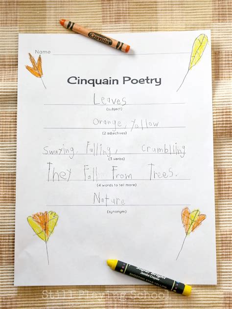 Cinquain Poetry for Kids | Still Playing School