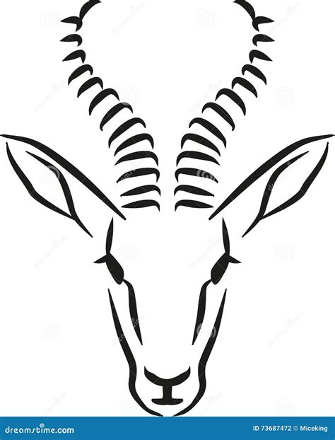 Springbok Head Vector Illustration | CartoonDealer.com #73687472