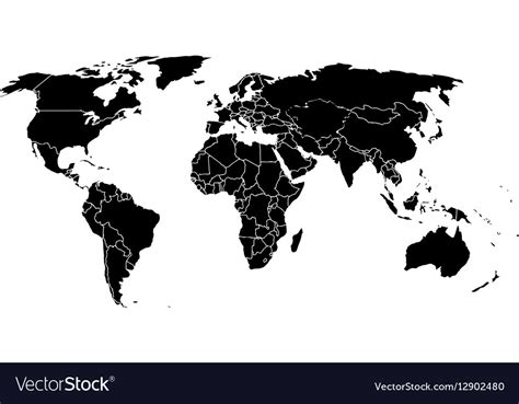 World map on a white background Royalty Free Vector Image