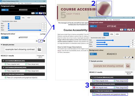 Check Contrast for Accessibility with Colour Contrast Analyser - FSU Canvas Support Center