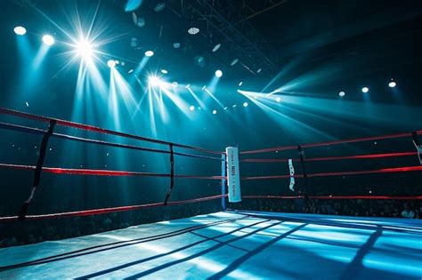 Premium AI Image | Boxing ring with spotlights for lighting digital effect