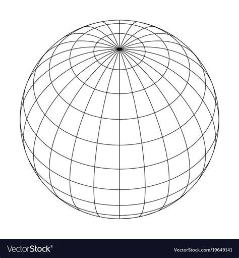 Earth planet globe grid of meridians and parallels