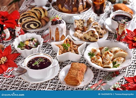 Traditional Dishes for Christmas Eve in Poland Stock Photo - Image of ...