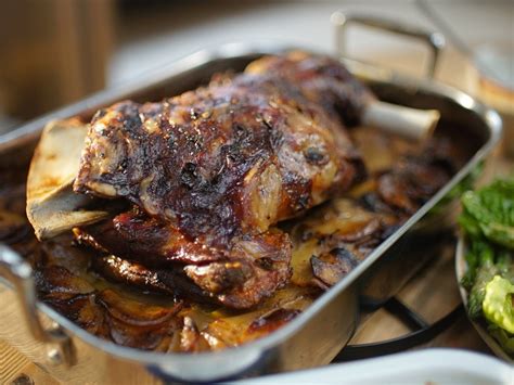 Tom Kerridge's Slow Roast Lamb on Boulangere Potatoes Recipe | Food ...