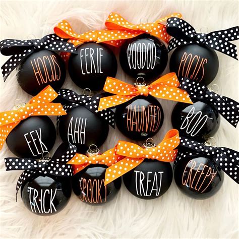 Halloween Tree Black and Orange Rae Dunn Inspired Ornaments - Etsy | Halloween ornaments ...