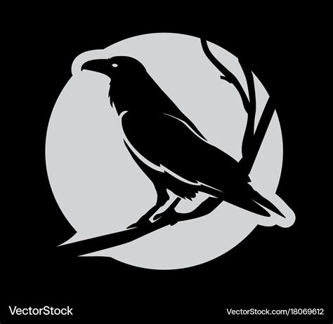 Dark evil heraldic raven Royalty Free Vector Image