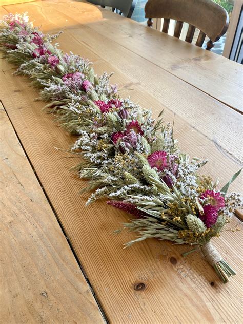 Everlasting Pink Dried Flower Garland Mantel Decor Top Table | Etsy UK