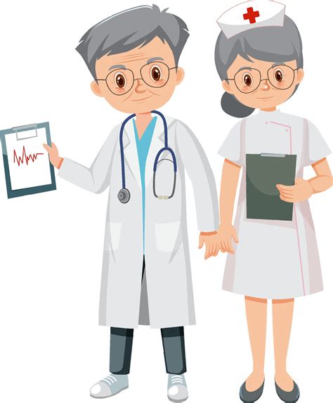 Doctor and nurse on white background 7190677 Vector Art at Vecteezy