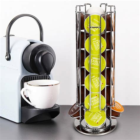 Vinsani Rotating Coffee Capsule Pod Stackable Holder Tower Rack Storage ...