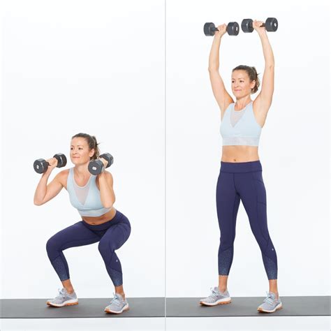 Squat to Overhead Press | Full-Body Workout With Weights | POPSUGAR ...