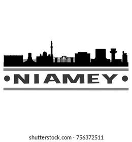 Niamey Niger Skyline Silhouette Design City Stock Vector (Royalty Free ...