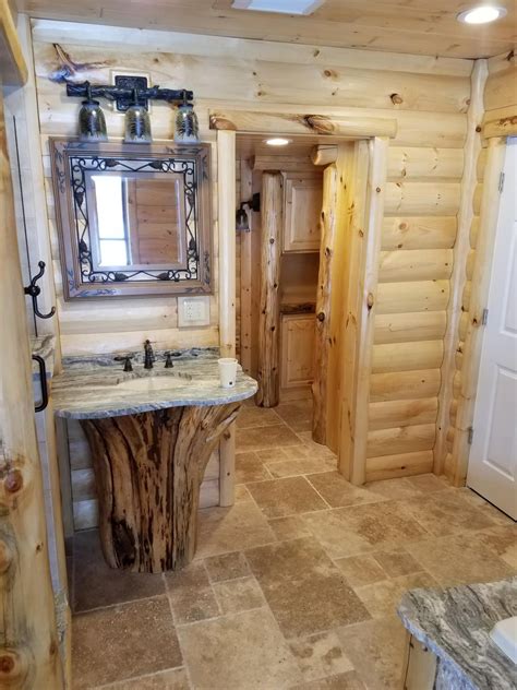 Log Cabin Bathroom | Bathroom design wood, Bathroom design, Log siding