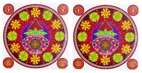 Pair of Rangoli Stickers in 2020 | Hindu symbols, Sticker paper, Stickers