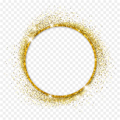 #round #circle #glitter #sparkles #swirl #frame #border - Gold Circle Vector Png, Transparent ...