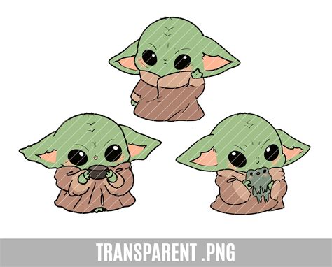 Baby Yoda Clip Art, Transparent Png, Baby Yoda, Cute Alien, Craft ...