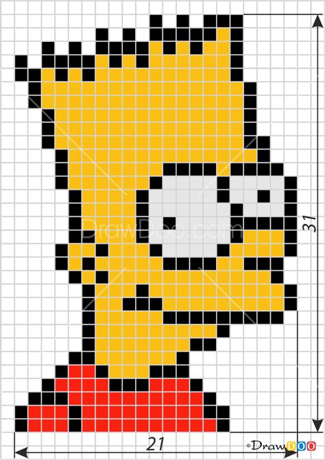 How to Draw Bart Simpson, Pixel Cartoons