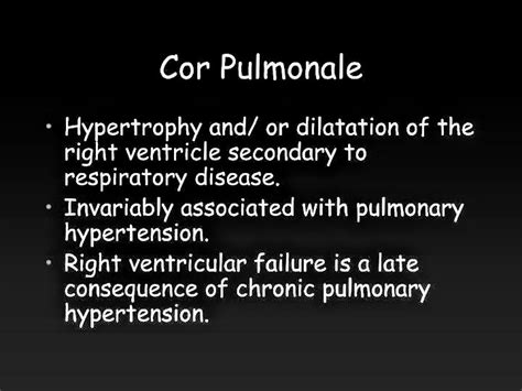 Sign and Symptoms of Cor pulmonale - PT Master Guide