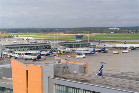 Moscow, Sheremetyevo Airport, Russia - September 24, 2016: View of ...