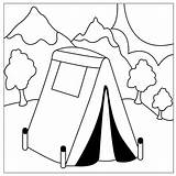 Vector Camping Coloring Page For Kids Tent Stock Illustrations  sketch template