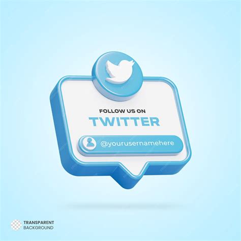 Free PSD | Follow us on twitter social media 3d render banner