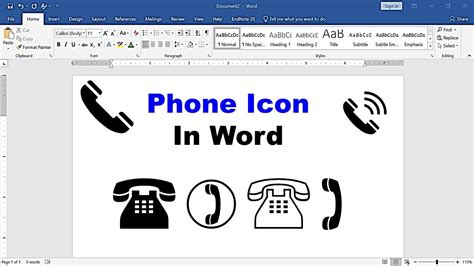 How to Insert Phone Icon in Word (Microsoft) - YouTube