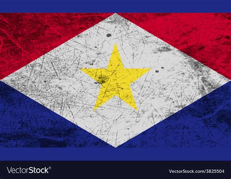 Flag of saba with old texture Royalty Free Vector Image