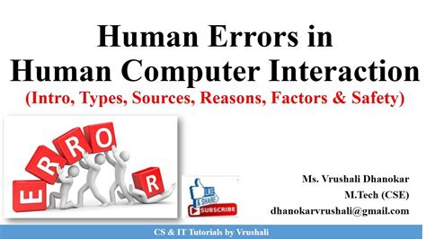 HCI 2.8 Human Errors | Types | Sources | Safety with Examples | HCI ...