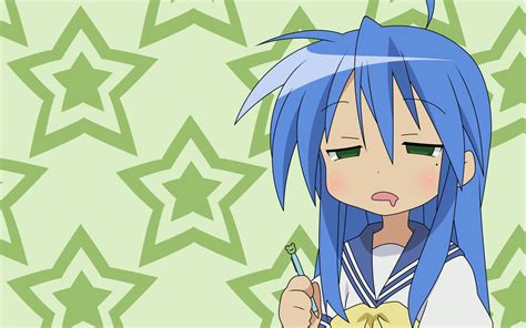 Download Blue Hair Green Eyes Konata Izumi Anime Lucky Star HD Wallpaper