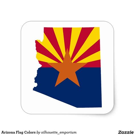 Arizona Flag Colors Square Sticker | Zazzle.com | Arizona flag, Flag ...