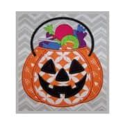 Halloween Jack O'Lantern Candy Bucket Applique Design - Stitchtopia