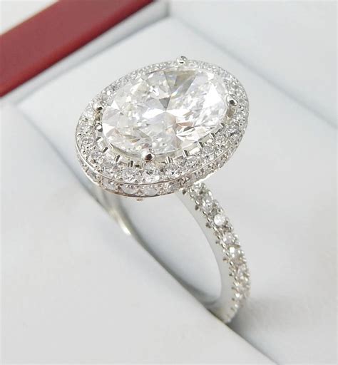 Oval Diamond Halo Engagement Ring Style#4272 - DiamondNet