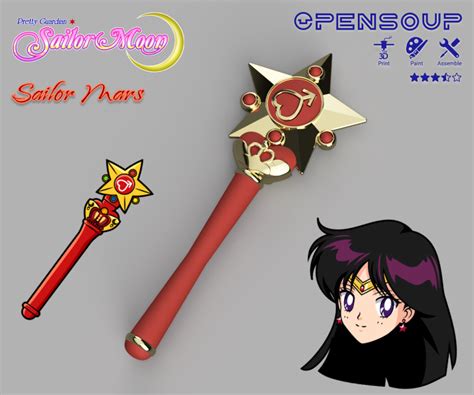 Sailor Mars transformation wand - Pretty guardian | 3D models download ...