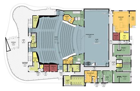 Auditorium plan, Auditorium design, Floor plans