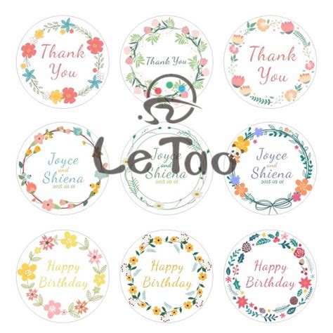 100 PCS Personalised Custom Sticker Thank You Stickers Custom Wedding ...