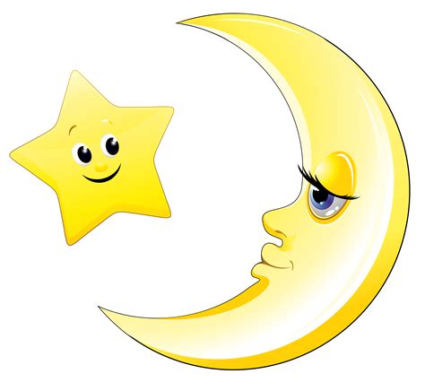 Transparent Cute Moon and Star Clipart Picture | Star clipart, Stars and moon, Clip art pictures
