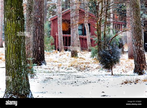 Log Cabin the Winter Snow Stock Photo - Alamy