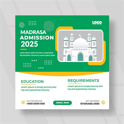 Madrasa admission social media post template design 10979143 Vector Art ...