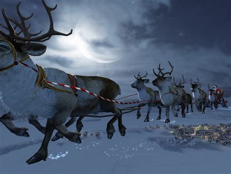 Santa Flying Reindeer Wallpaper | Free HD Santa Download