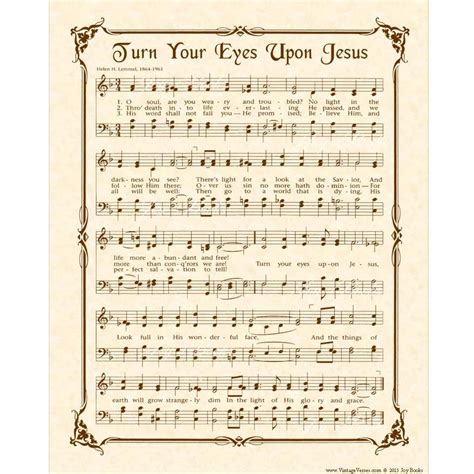 TURN Your EYES Upon JESUS Hymn Art Custom Christian Home