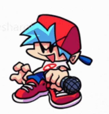 an image of a cartoon character sitting on top of a pair of red and blue shoes