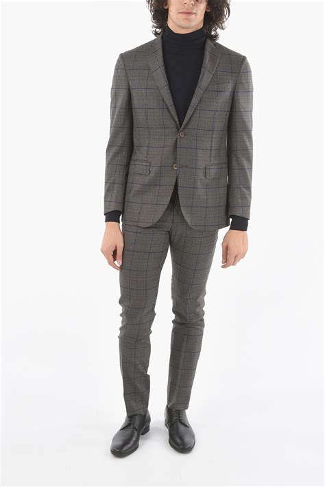 Corneliani Lined Glen Plaid Suit with Side Vents men - Glamood Outlet