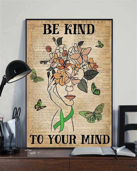 Be Kind To Your Mind Poster Mental Health Awareness Poster | Etsy