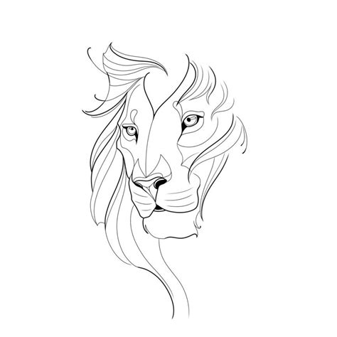 Lion Head Tattoos, Leo Tattoos, Line Art Tattoos, Line Art Drawings, Animal Tattoos, Line ...