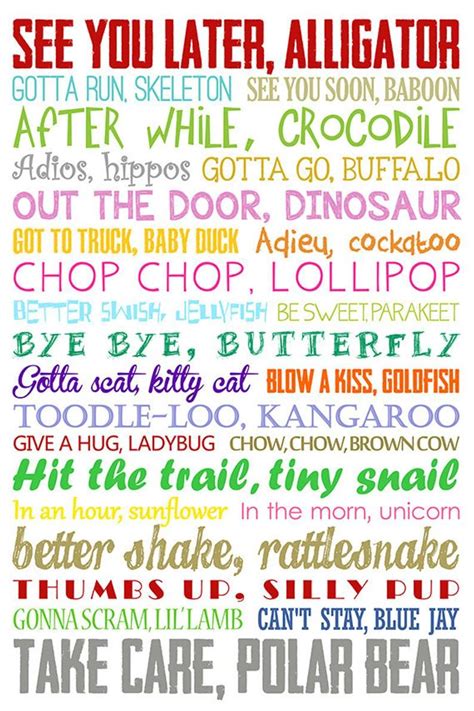 See You Later Alligator Poem Free Printable