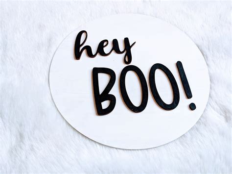 Hey Boo Halloween Porch Sign Front Door Halloween Sign Wood - Etsy