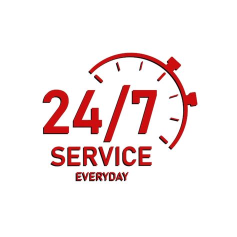 Premium Vector | 24x7 service logo design everyday vector file