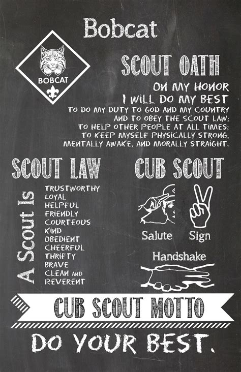 Covers 1-6 of the Bobcat Requirements for Cub Scouts. Enjoy! | Cub scout oath, Cub scouts, Cub ...