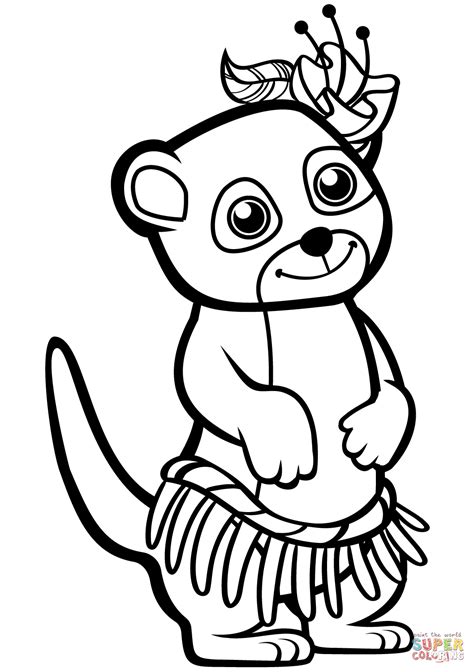 Funny Meerkat coloring page | Free Printable Coloring Pages