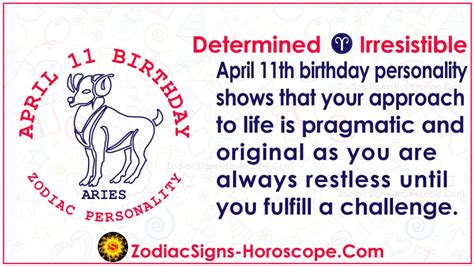 April 11 Zodiac (Aries) Horoscope Birthday Personality and Lucky Things