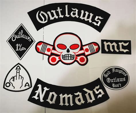 Outlaws-Hells-Patches-Nomads-Embroidered-Iron-on-Biker-Patches-for-the ...